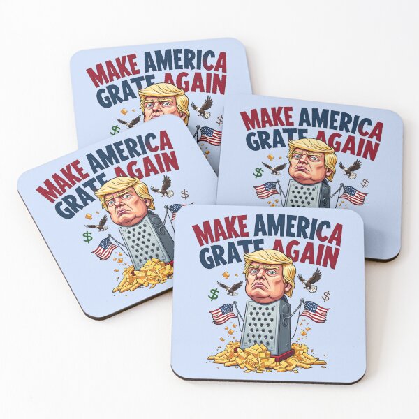 Item preview, Funny Trump Satire Design – 'Make America Grate Again' Cartoon with Cheese Grater & Eagles designed and sold by marvinismyname.