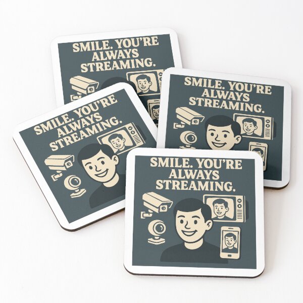 Item preview, Coexist with AI – Surveillance Era Satire Poster designed and sold by Cuckoo Parrot.