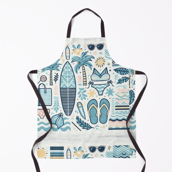 Item preview, Big Beach Pattern, surboard, bikini, palm tree, sun, sunglasses designed and sold by SaltySurfgirl.