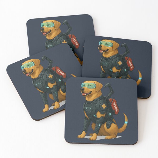 Item preview, Cyberpunk Rescue Dog – Labrador Medic designed and sold by Patternicity.