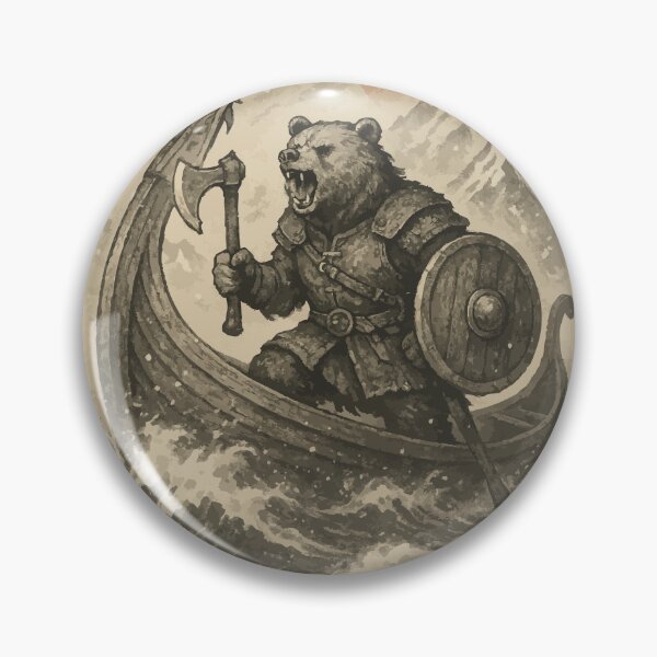 Item preview, Bear Viking Norse Mythology Sumie Vintage designed and sold by TomFrontierArt.
