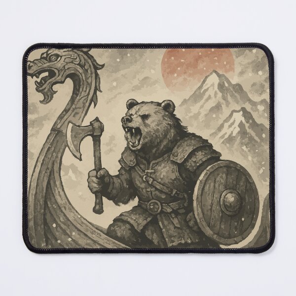 Item preview, Bear Viking Norse Mythology Sumie Vintage designed and sold by TomFrontierArt.