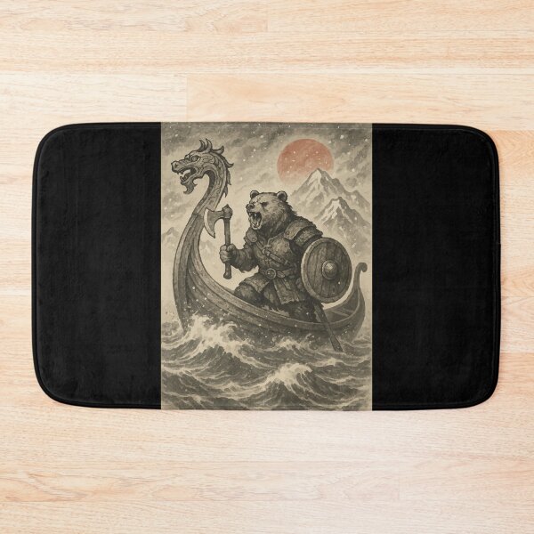 Item preview, Bear Viking Norse Mythology Sumie Vintage designed and sold by TomFrontierArt.
