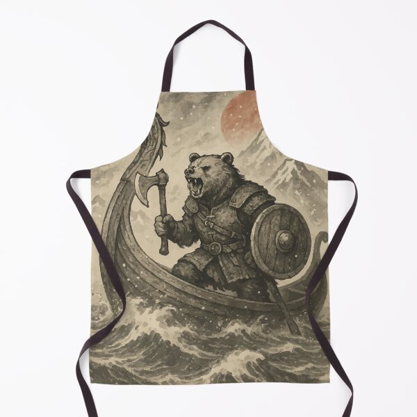 Item preview, Bear Viking Norse Mythology Sumie Vintage designed and sold by TomFrontierArt.
