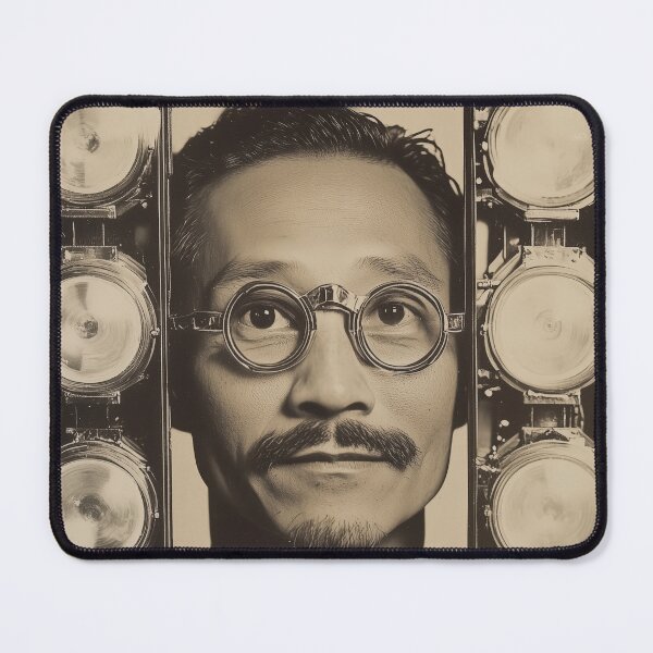 Item preview, Vintage Portrait with Flashbulbs and Round Glasses designed and sold by Retrocranio.