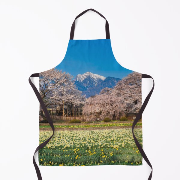 Item preview, Majestic Spring Blossom Landscape with Cherry Trees and Daffodil Fields in Rural Japan designed and sold by Pix4Japan.