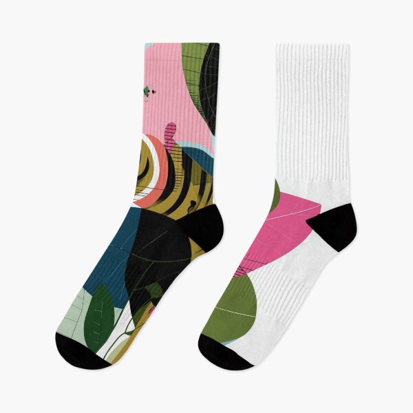 Item preview, Abstract Jungle Tiger in Colorful Leaf Collage designed and sold by Retrocranio.