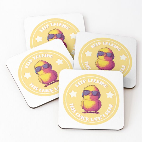 Item preview, This Chick Won’t Hear | Funny Cool Chick Sarcasm Cute Sticker with Headphones & Shades designed and sold by Reugba.