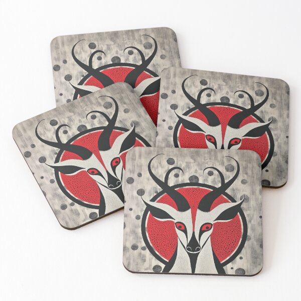 Item preview, A Tribal antelope portrait design with red, black and white radial composition. designed and sold by HEMRO.