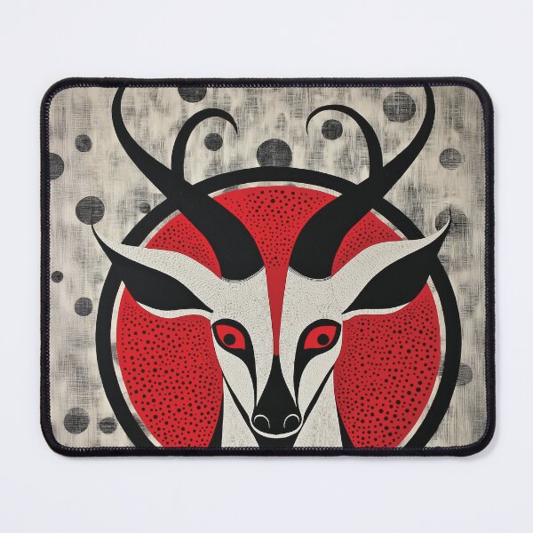 Item preview, A Tribal antelope portrait design with red, black and white radial composition. designed and sold by HEMRO.