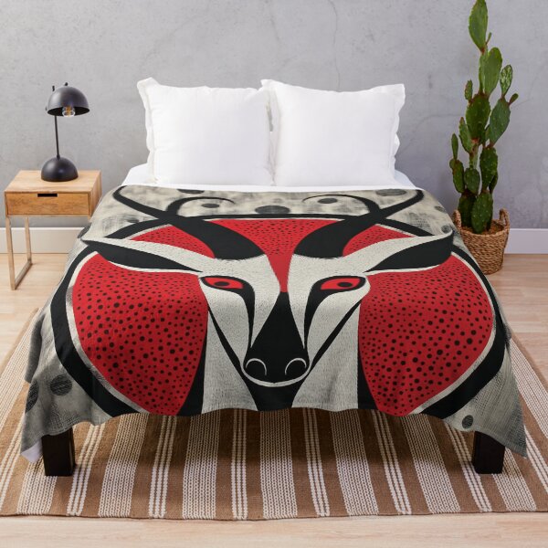 Item preview, A Tribal antelope portrait design with red, black and white radial composition. designed and sold by HEMRO.