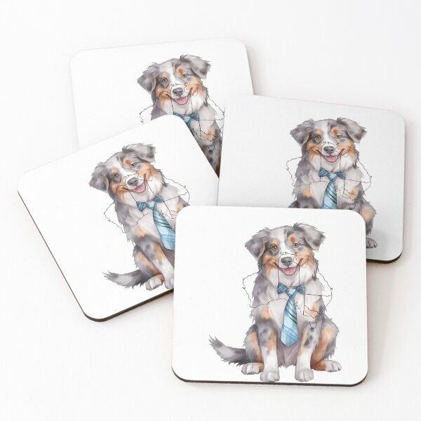 Item preview, Funny Australian Shepherd – Australia Map & Blue Tie designed and sold by LifeArt24.