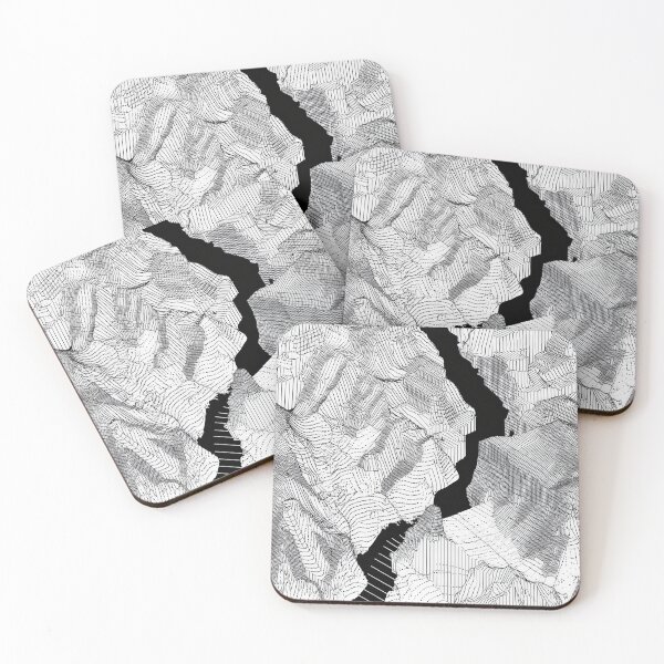 Item preview, Abstract Topographic Line Art of Mountain Terrain designed and sold by Retrocranio.