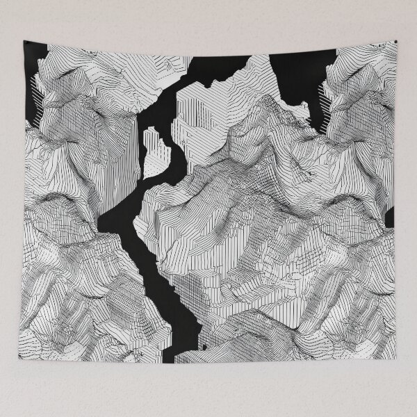 Item preview, Abstract Topographic Line Art of Mountain Terrain designed and sold by Retrocranio.