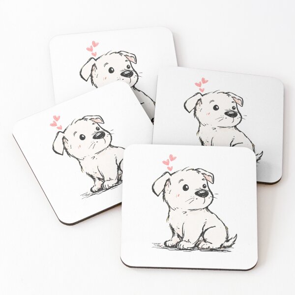 Item preview, Cute White Puppy Design | Handdrawn designed and sold by Reugba.
