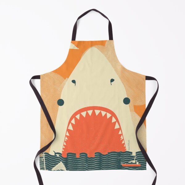 Item preview, Retro Shark Attack Pop Art with Boats and Waves designed and sold by Retrocranio.