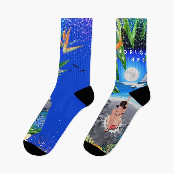 Item preview, Tropical vibes, imaginary tropical landscape designed and sold by GabiVitryArt.