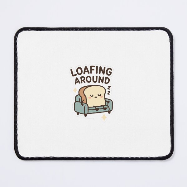 Item preview, Loafing Around – Lazy Bread Pun Sticker designed and sold by viris ☆.