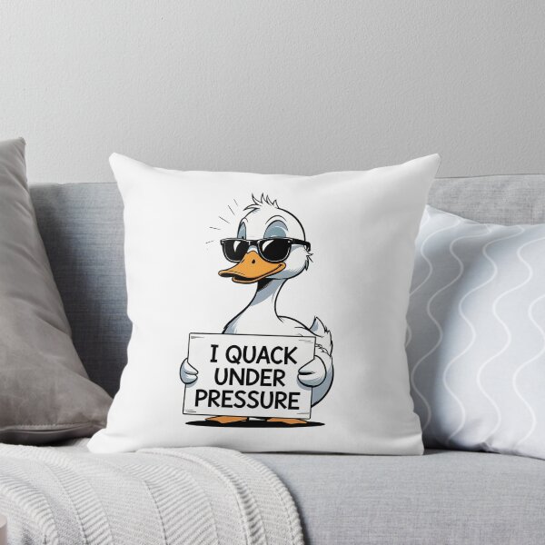 Item preview, Sassy Duck Holding 'I Quack Under Pressure' Illustration designed and sold by EnigmaVoid.