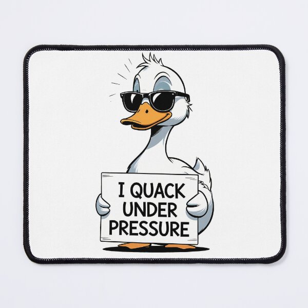 Item preview, Sassy Duck Holding 'I Quack Under Pressure' Illustration designed and sold by EnigmaVoid.