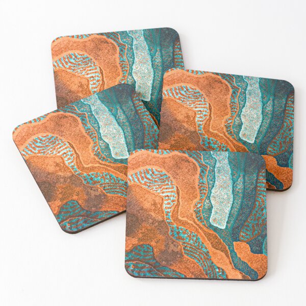 Item preview, Waves Of Aqua And Orange Spice Abstract Designs   designed and sold by DEC02.