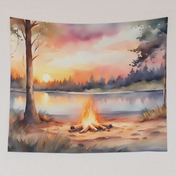 Item preview, Ambient Campfire by Lake designed and sold by CalmnessbyChoice.