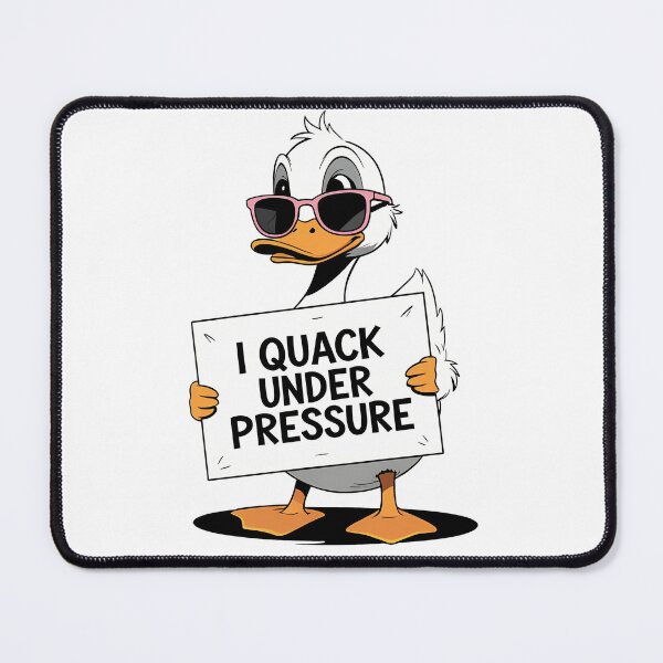 Item preview, Sassy Duck Holding 'I Quack Under Pressure' Illustration designed and sold by EnigmaVoid.