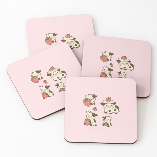 Item preview, Strawberry Cow Parade – Cute Kawaii Pink Blanket Design designed and sold by viris ☆.