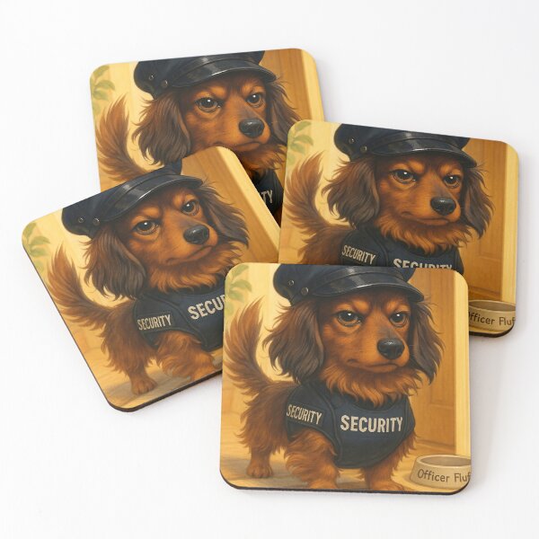 Item preview, Fluff on Duty: Dachshund Security Guard - Funny Dog Art designed and sold by TheLongPaw.