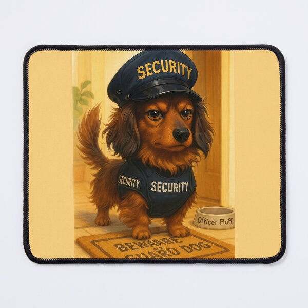 Item preview, Fluff on Duty: Dachshund Security Guard - Funny Dog Art designed and sold by TheLongPaw.