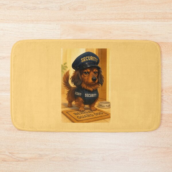 Item preview, Fluff on Duty: Dachshund Security Guard - Funny Dog Art designed and sold by TheLongPaw.