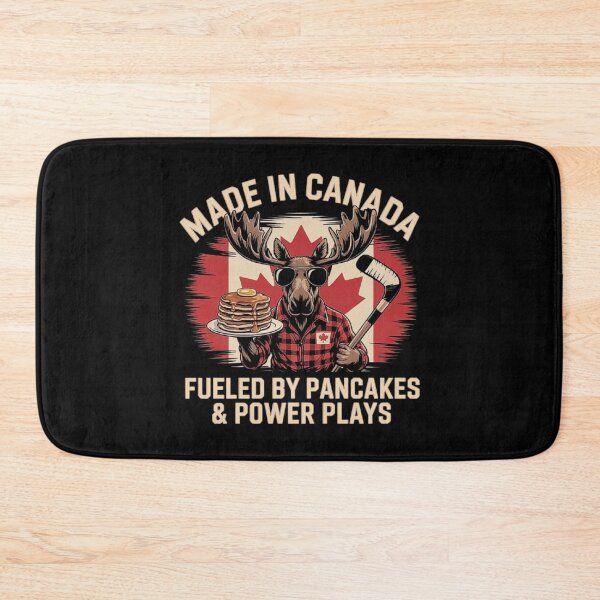 Item preview, Canadian Moose with Pancakes and Hockey Stick - Funny Canada Pride Art designed and sold by love3617.