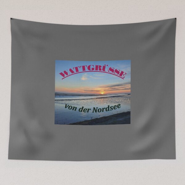Item preview, Art by Mike Photography Photo on the North Sea beach Sunset Watt greetings designed and sold by allartbymike.