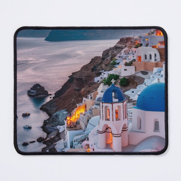 Item preview, Santorini Sunset with Whitewashed Houses and Blue Domes designed and sold by Patricks-Art.