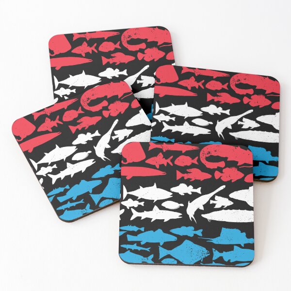 Item preview, Luxembourgian Flag Made of Fish – Fishing Design for Anglers designed and sold by FlagX.