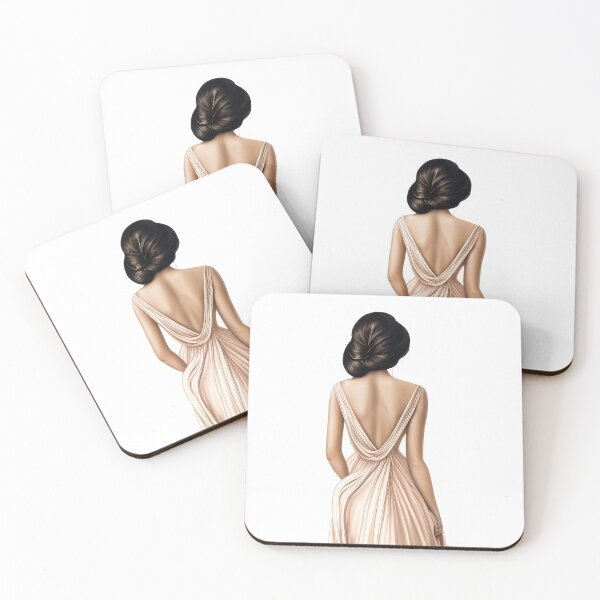 Item preview, Tall attractive girl in an elegant dress with a beautiful figure. Back view. designed and sold by JuliJoy.