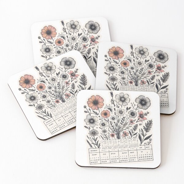 Item preview, Vintage Botanical Flower Calendar Sticker – Wildflower Nature Art for Journals & Planners designed and sold by Print-Muse.
