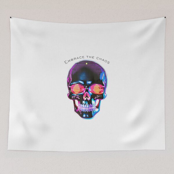 Item preview, Embrace the Chaos – Neon Skull designed and sold by meaowclub.