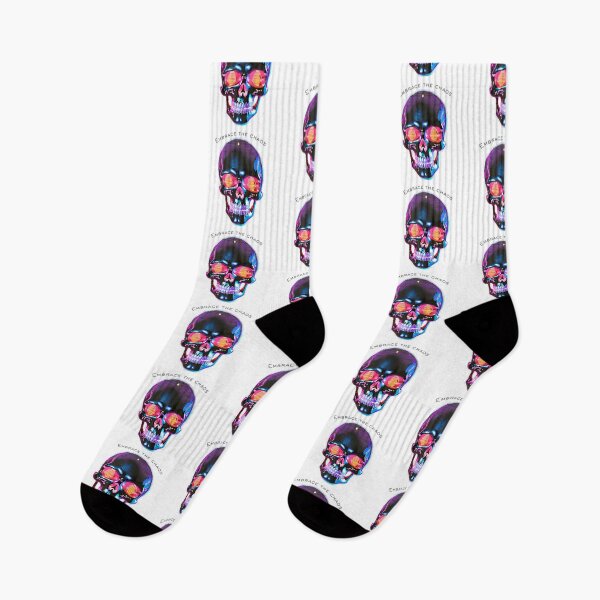 Item preview, Embrace the Chaos – Neon Skull designed and sold by meaowclub.
