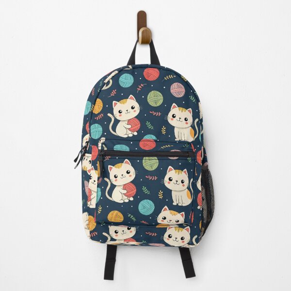 Item preview, Seamless Cute Cats Pattern – Playful Kittens with Yarn Balls designed and sold by ArtiQreate.