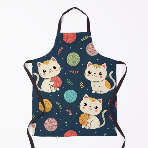 Item preview, Seamless Cute Cats Pattern – Playful Kittens with Yarn Balls designed and sold by ArtiQreate.