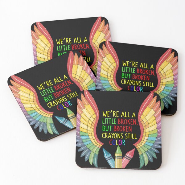 Item preview, Broken Crayons Still Color – Rainbow Wings Motivational Quote designed and sold by pixelated_echoes.