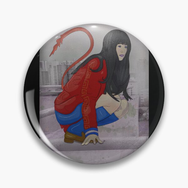 Item preview, Girl with a magic tail in a snowy urban landscape designed and sold by Joncasmiart.