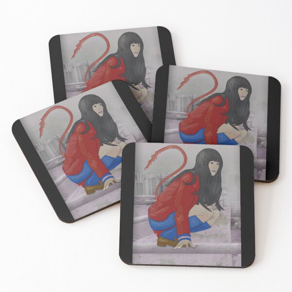 Item preview, Girl with a magic tail in a snowy urban landscape designed and sold by Joncasmiart.