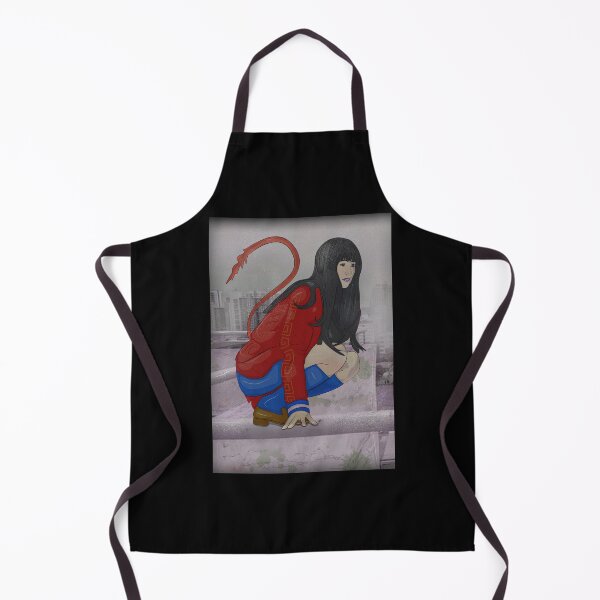 Item preview, Girl with a magic tail in a snowy urban landscape designed and sold by Joncasmiart.