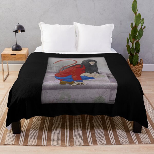 Item preview, Girl with a magic tail in a snowy urban landscape designed and sold by Joncasmiart.