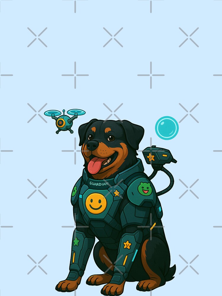 Thumbnail 4 of 4, iPhone Case, Cyberpunk Guardian Dog – Rottweiler designed and sold by Patternicity.