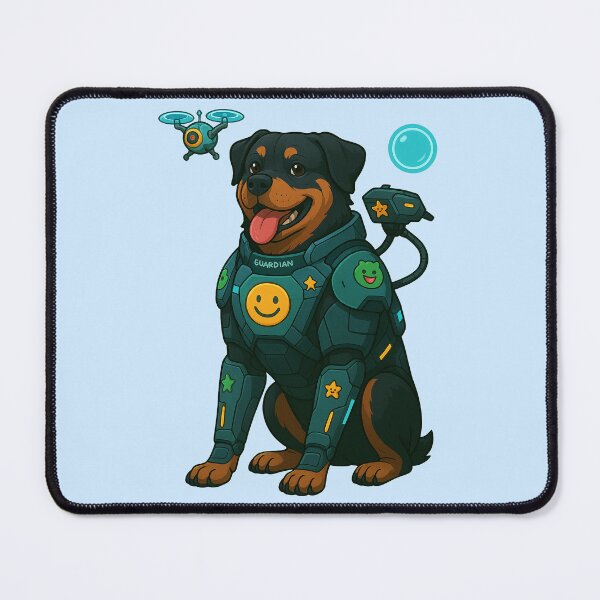 Item preview, Cyberpunk Guardian Dog – Rottweiler designed and sold by Patternicity.