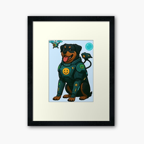 Item preview, Cyberpunk Guardian Dog – Rottweiler designed and sold by Patternicity.