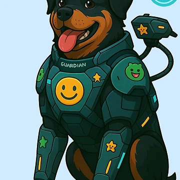 Artwork thumbnail, Cyberpunk Guardian Dog – Rottweiler by Patternicity